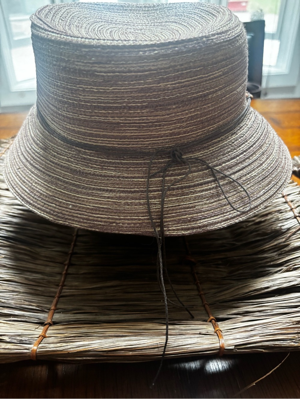 croft & barrow Brown Straw Sun Visor Hat with Bead Accent - Picture 8 of 11